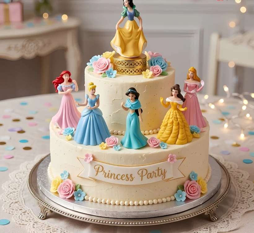 Princess Doll Cake Toppers | Mini Princess Figures for Cakes & Dessert Decoration | Pack of 1 | 6 Pieces Per Pack
